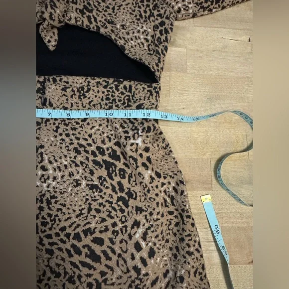 NWT Anthropologie Maeve Knit Cut-Out Mini Dress in animal print - Picture 9 of 10